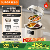 苏泊尔（SUPOR）【国家补贴】鸳鸯电压力锅3L 多功能0涂层钢胆2-4人家用 风冷降压电饭煲电炖锅高压锅SY-30YC3001