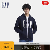 GAP男女装秋季款印花字母logo抓绒连帽卫衣休闲外套660128
