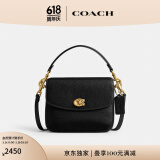 蔻驰（COACH）【专享直降】经典标志CASSIE19号单肩包斜挎包休闲高级感夏季女包 黄铜色硬件/黑色（新版）