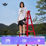 adidas居家拼接运动短裤男装阿迪达斯官方三叶草H09357 黑色/白 S(参考身高:173~178CM)