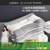 水星家纺枕头荞麦决明子护颈硬枕头芯人体工学舒缓颈椎家用单个抗菌中枕