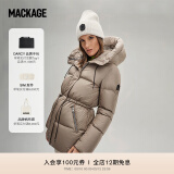 MACKAGE女士 FREYA抽绳收腰防寒保暖时尚修身经典羽绒服外套上衣 香槟色 S