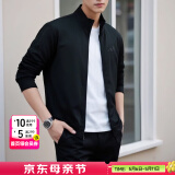 阿迪达斯（adidas）男装夹克 25夏新款运动服休闲防风开衫跑步健身时尚快干透气外套 经典黑/时尚三条纹 【针织立领】 S 【165-170cm/110-120斤】