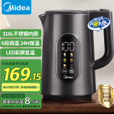 美的（Midea）电热水壶烧水壶316L不锈钢热水壶 1.7升恒温电水壶彩屏触控保温水壶自动断电SHE1750
