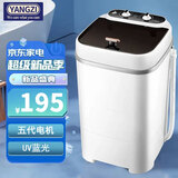 YANGZI半/全自动洗衣机迷你小型洗脱一体内衣内裤洗衣机洗袜子机神器学生宿舍母婴儿童单身宿舍租房 白8KG【五代电机+蓝光】