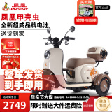 凤凰甲壳虫电动三轮车家用小型老年代步电动车老人休闲电瓶车 500W+48V24A黑金+续航约45公里