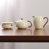 尚言坊汝窑茶壶泡茶壶高档陶瓷公道杯带茶漏过滤三件套功夫茶具一人用