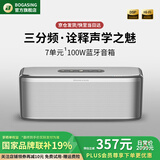 BOGASING国家补贴【Top榜】S8Pro Max便携式蓝牙音箱三分频家用音响户外无线HIFI发烧级桌面音箱超重低音炮 珍珠银【2台音箱】互联版本 7核发声/三重音效/蓝牙5.3