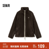 森马（Semir）外套女插肩袖珊瑚绒仿羊羔毛2024冬季立领宽松夹克109724108003