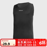 迪卡侬篮球服无袖运动背心男士球衣夏季TARMAK黑色XL 2343070