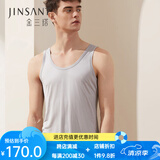 金三塔背心男100%桑蚕丝男士圆领背心1YZM4A501 灰色 XXXL