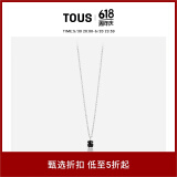 TOUS 桃丝熊925银小熊项链轻奢小众简约情侣礼物叠戴 黑色 黑玛瑙