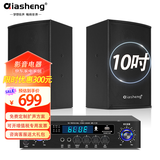 QIASHENG恰声专业中小型会议室音响专用壁挂式音箱功放无线话筒组合家用KTV教学培训音响系统设备 两特价10吋 会议音响套装（无话筒）