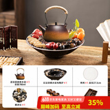 容山堂粗陶茶壶煮茶器茶具套装泡茶壶烧水壶电陶炉围炉煮茶碳炉酒精炉 直钮提梁围炉煮茶大套装-3