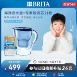碧然德（BRITA）过滤净水器 家用滤水壶 海洋系列 3.5L(蓝色）+去水垢专家版滤芯11枚 环保加固包装