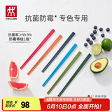双立人（ZWILLING）筷子套装长筷子防滑抗菌耐高温坚韧耐磨家用分餐餐具 【抗菌】多巴胺色筷子-251mm 6双