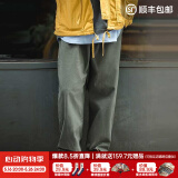 马登工装美式复古Easypants卡其休闲裤军绿色宽松直筒束脚长裤子男夏 灰绿色 2XL （175-200斤）