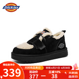 Dickies女士雪地靴舒适休闲平底鞋加绒加厚棉鞋 黑色 38 