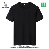 熊猫小恶魔（PANDA ADEVIL）夏季纯棉男女宽松休闲短袖T恤情侣潮 黑色 XL 140-155斤
