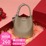 YUYULA牛皮包包女包水桶包高端品牌斜挎手提包生日母亲节礼物送妈妈实用