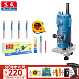 东成修边机铝塑板开槽木工石材接缝机多功能开孔器修边倒角小锣机 塑壳02-6/350W+5把铣刀