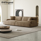 苏谷 沙发 baxter大马士革沙发意式极简摩图凯撒磨砂布艺沙发客厅家具 2.2米组合【凯撒磨砂布】奶茶棕