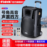 飞达（fidek）10/12/15寸户外便携k歌唱歌广场舞学校拉杆音乐音箱蓝牙演出舞台级大喇叭高音号角大音响重低音 CUBE-L121BT【12寸专业版】 升级版