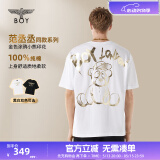 BOY LONDON【范丞丞同款】夏季短袖情侣小熊涂鸦满印潮牌T恤N01019 520礼物 白色 S 此款偏大，建议拍小一码