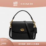 蔻驰（COACH）【专享直降】经典标志CASSIE19号单肩包斜挎包休闲高级感夏季女包 黄铜色硬件/黑色(旧版）