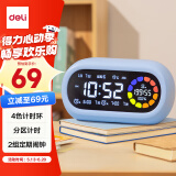 得力（deli）彩屏可视化计时器智能闹钟学生专用起床神器时间管理器4色分区倒计时自律提醒生日六一儿童节礼物