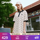 斐乐（FILA） FUSION潮牌女子连衣裙夏新款时尚宽松POLO领连身裙 乳糖色-BG S