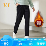 361°运动裤女秋冬季休闲宽松直筒加绒卫裤跑步针织长裤子662444701D