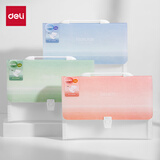 得力（deli）13格/A4果冻晴天横式风琴包 试卷收纳袋资料册多层卷子分类大容量收纳神器手提文件夹学生PM345混