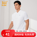 361度运动翻领t恤2025年春夏季新款休闲透气短袖情侣POLO衫父亲节礼物 【男款】本白 S