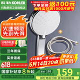 科勒（KOHLER） 淋浴花洒喷头 手持花洒多功能莲蓬头软管滑动杆底座托套餐 K-30251T-CP+软管