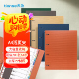 天色 四孔文件夹打孔 a4活页夹插页资料册 多功能办公室收纳神器 彩色穿孔大容量加厚强力夹 TS-1615珊瑚橙
