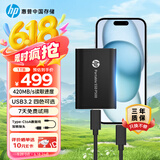 HP惠普 1TB 移动固态硬盘P500（PSSD）USB3.2 ssd Type-C高速传输 超薄时尚 手机直连 黑色