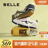 百丽复古潮搭运动阿甘男鞋2025秋季新款休闲德训鞋A2158CM5 白/灰/蓝 42 (260mm)