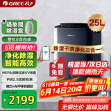 格力（GREE）除湿机/抽湿机家用多功能净化干衣UV杀菌除潮吸湿器25升/天单间50平APP智控DH25EPA1B