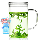 雅集豪饮杯玻璃杯办公室 耐热大容量水杯 男士带盖泡茶杯子850ml
