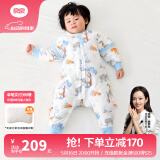 良良（liangliang）婴儿睡袋夏季空调房防踢被宝宝纯棉可拆袖儿童睡袋 雨林蓝·寒冬款【适合0-15℃】 3XL（建议身高110-125cm）