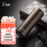 希诺（HEENOOR）保温杯男女士便携直身杯车载大容量不锈钢带滤网商务泡茶水杯子 中闪银灰 400ml