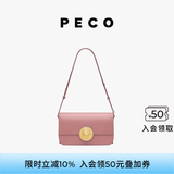 PECO852真皮斜挎复古小法棍包新款单肩通勤方包生日送女友礼物 干枯玫瑰头层手搓纹牛皮 现货
