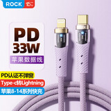 ROCK苹果充电线数据线快充PD33W Type-Cto Lightning手机iPhone14plus/13promax/12/11平板iPad1.2米紫