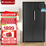 上菱 601升对开门冰箱 一级能效 风冷无霜 节能双变频 离子净味养鲜 大容量家用双开门电冰箱 BSE601PWL（丝蕴灰）