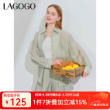lagogo【莱赛尔】薄荷曼波衬衫女拉谷谷夏季新款轻盈百搭外套 浅绿色(L8) S