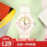 卡西欧（CASIO） 卡西欧(CASIO)手表 女生运动系列橡胶带石英学生表 粉红盘白橡胶带LRW-200H-4E2