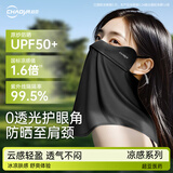 超亚 夏季凉感薄款女防晒高颜值口罩面罩防紫外线脸基尼护颈潮酷黑