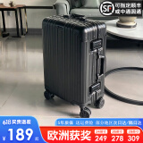EAZZ【一体铝框｜退换免费】行李箱铝镁合金拉杆箱旅行箱登机密码皮箱 高端 铝框-黑色 26英寸 中长途 开学大容量行李箱