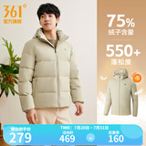 361度暖FUFU连帽羽绒服男冬季新款御寒防钻绒保暖羽绒服运动外套 【男款】月桂叶灰绿 L